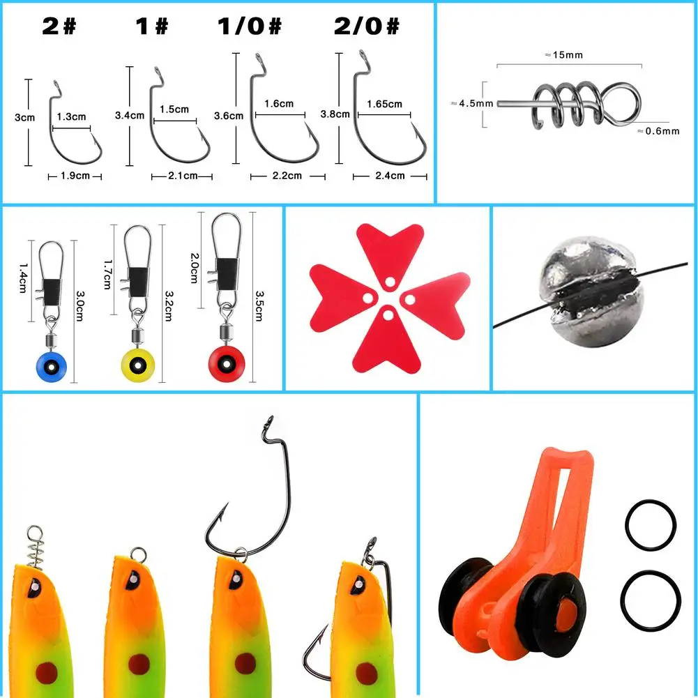 187pcs Fishing Tools Accessories Kit Set Including Fishing Hooks Sinker Weights Fishing Set With Tackle Box