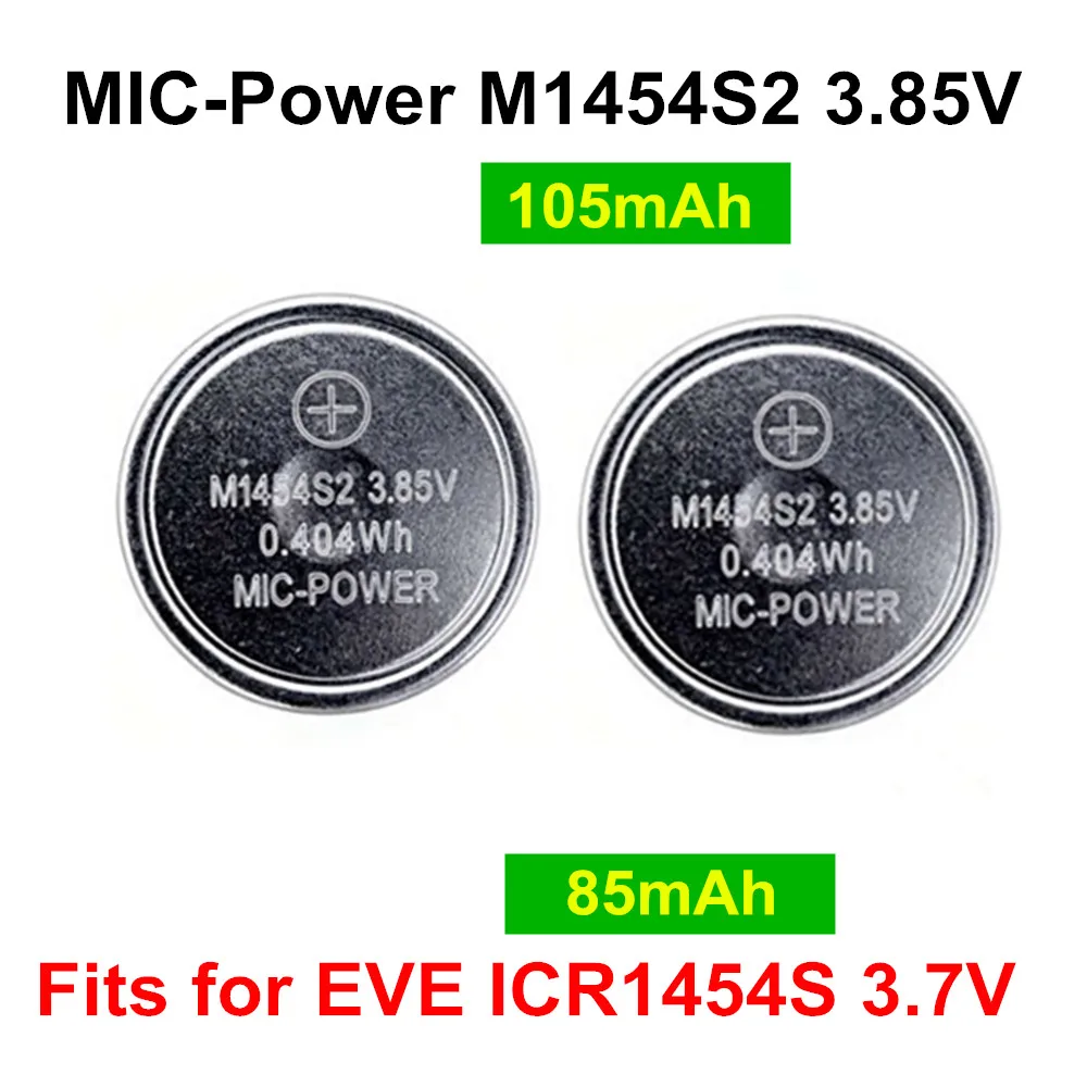 2pcs/lot Battery For Samsung Galaxy Buds+ /Buds Plus TWS Headphones EVE ICR1454S CP1454 3.7V 85mAh MicPower M1454S2 105mAh