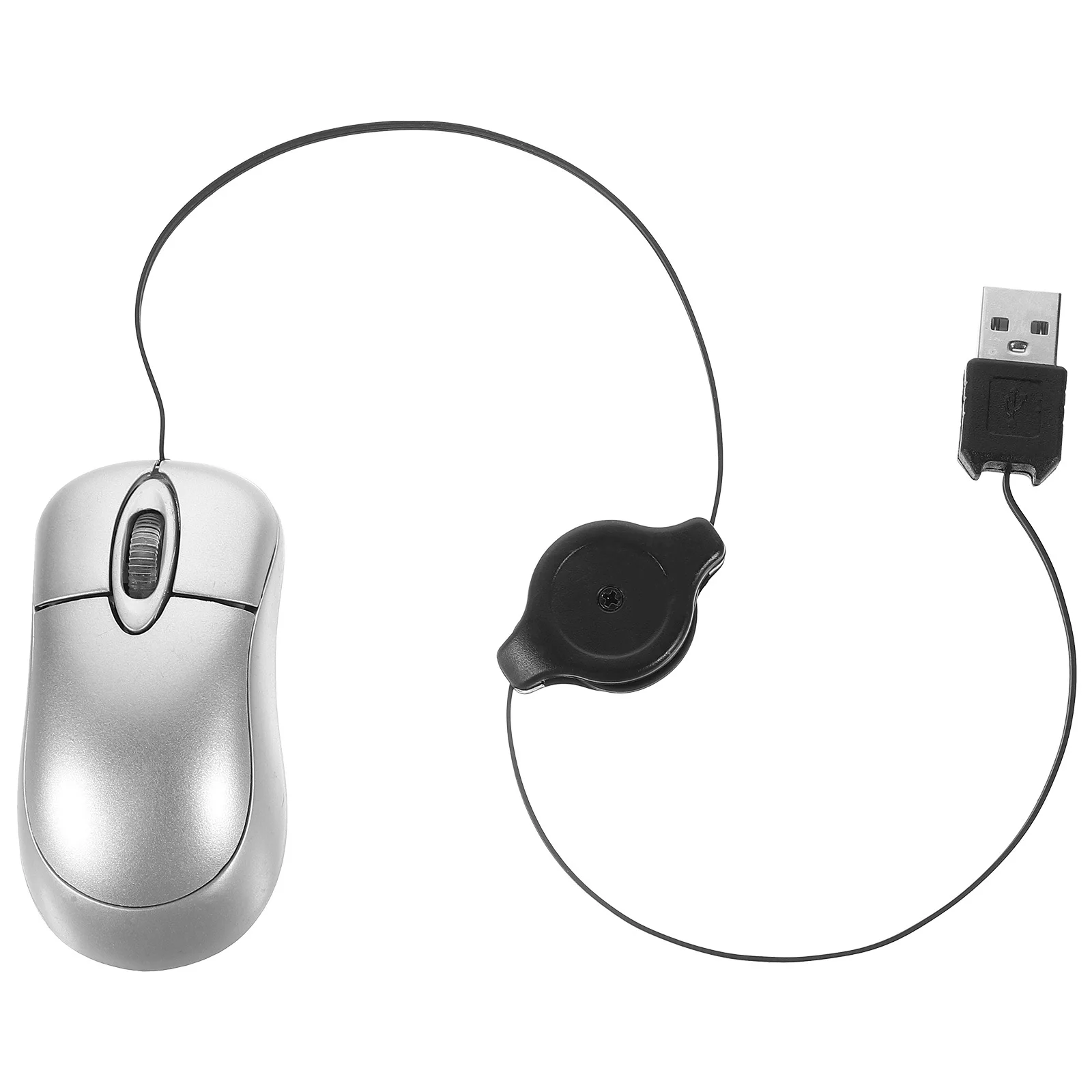 

1pcs Mini Compact Optical Usb Mouse Retractable Cable For Laptop Pc Notebook Plug Play Ergonomic Design Computer Peripheral