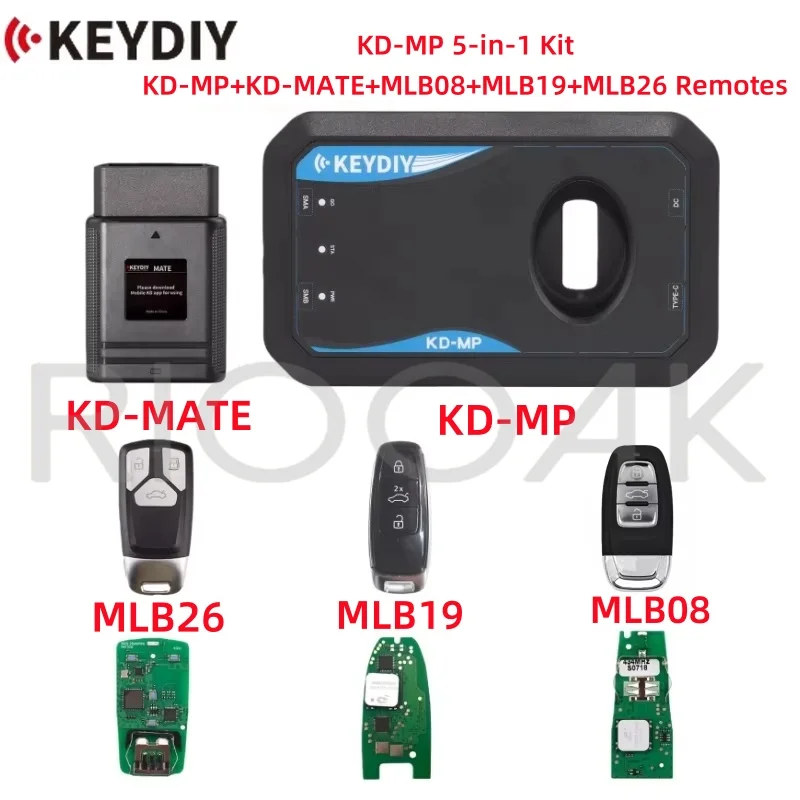 RIOOAK KEYDIY KD-MP 5-IN-1 Promotion Package Kit KD MP/KD-MATE/MLB08 /MLB19/ MLB26 Remotes MQB Data Collecter