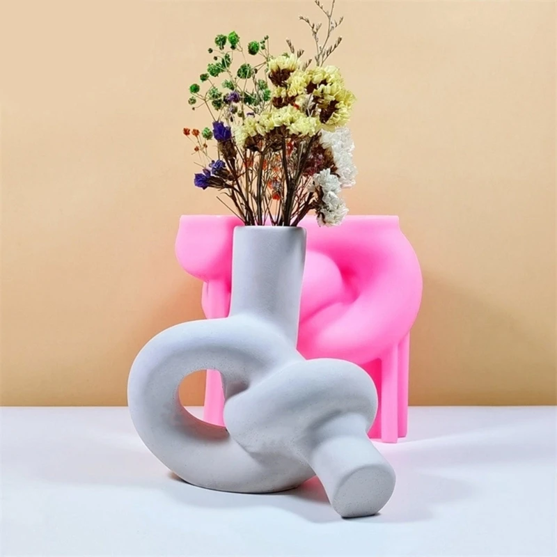 Unique Nordic Home Vases Crafting Mold Flexible Silicone Flower Vase Mold For Making Stylish Art Vases Ornament