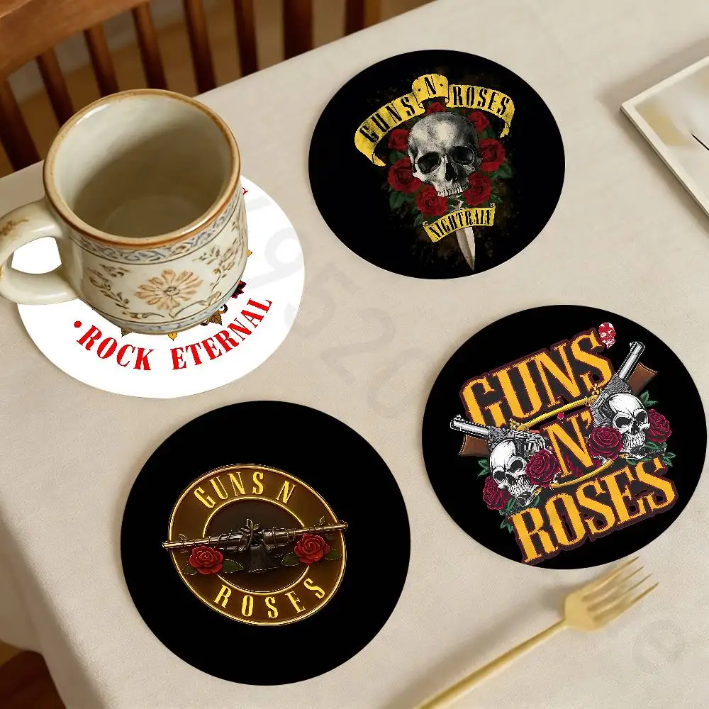 

Band G-Guns N Roses Wooden Coaster Set Coffee Teacup Decoration Coffee Shop Beverage Shop Family Restaurant