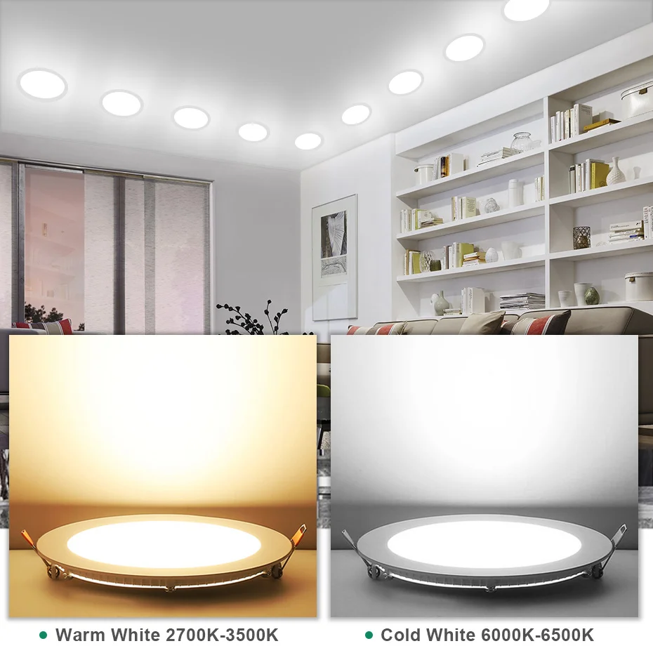 Ultra Thin Spot Led Lights 3W 4W 6W 9W 12W 15W 18W 24W Panel Led Downlight Embeded Ceiling Lamp For Room Bedroom Kitchen Indoor