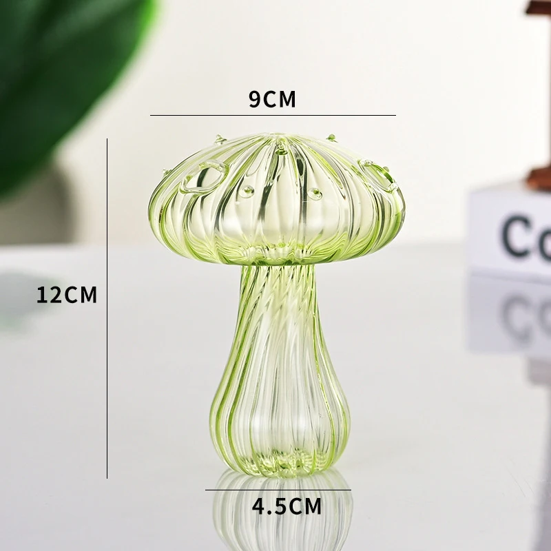 Colourful Mushroom Vase Creative Hydroponic Transparent Glass Aromatherapy Vase Living Room Dining Room Desktop Art Decoration