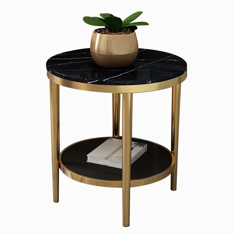 modern round luxury gold coffee table side coffee living room metal side tables with marble top