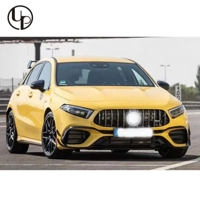 

STLFSTLFBody Parts a Class W177 Front Bumper Grille A35 A45 Rear Diffuser with Exhaust Tips Silver Black Mufflers 2019y-2021y