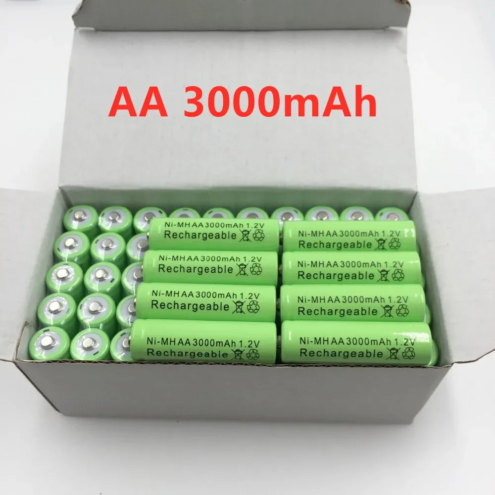 1~20 PCS 1,2V 3000 mAh NI MH AA Pre-cargado bateras recargables NI-MH recargable AA batera para juguetes micrfono de la cmara