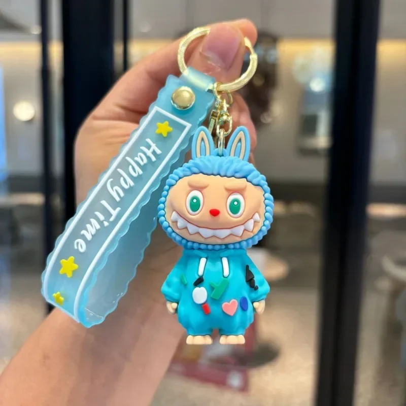 

MINISO Anime Kawaii Fashion Labubu Keychain Doll Pendant Cute Cartoon Children Ins Bag Decoration Lovely Gifts for Kids