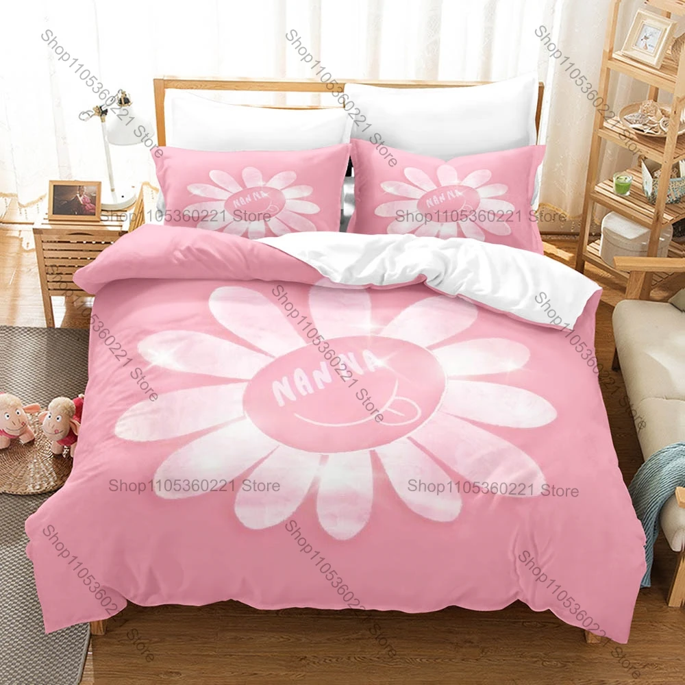 Mew Suppasit Duvet Cover + 2 Pillowcases Pastel Retro Line Art Soft Quilt Cover Set Thai Pop Actor Themed Bedroom Decoration