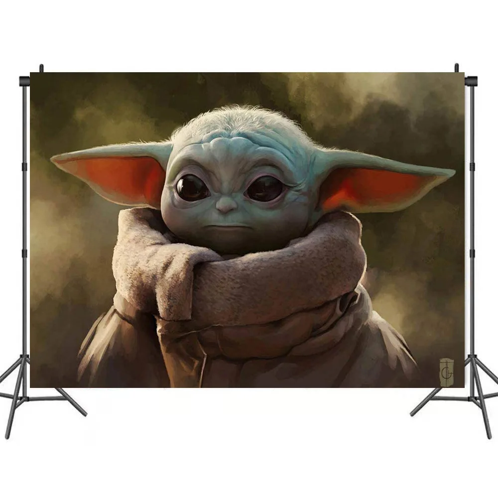 Disney Interstellar War Cartoon Baby Yoda Theme Birthday Party Decoration Supplies Disposable Tableware Balloon Boy Kid Gift