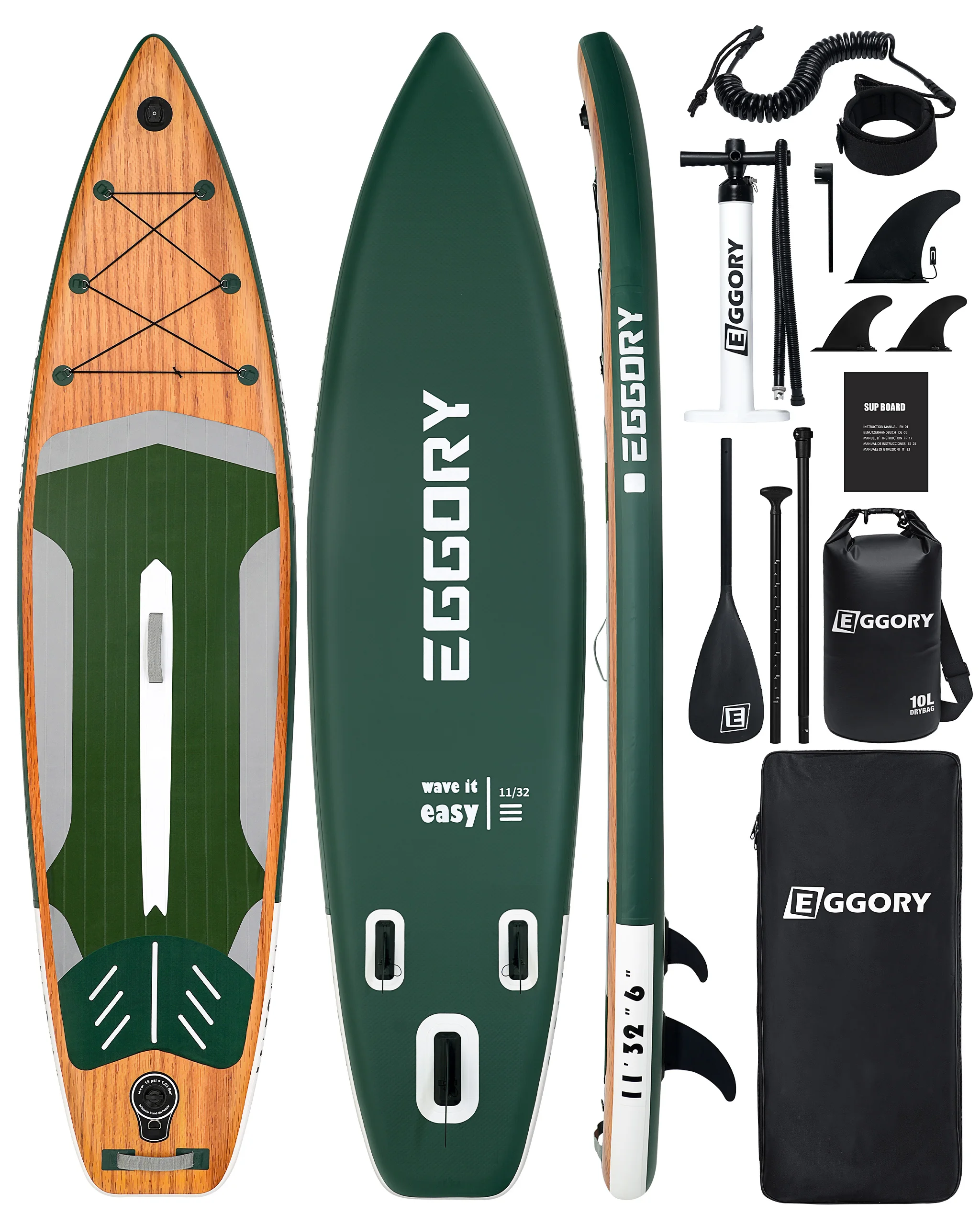 EGGORY Aufblasbares Stand-Up-Paddleboard für Erwachsene, extra breites SUP-Board, hohe Tragfähigkeit, stabil, langlebig, leicht, tragbar, anfängerfreundlich, Allround-Paddleboard für Touren, Cruisen,