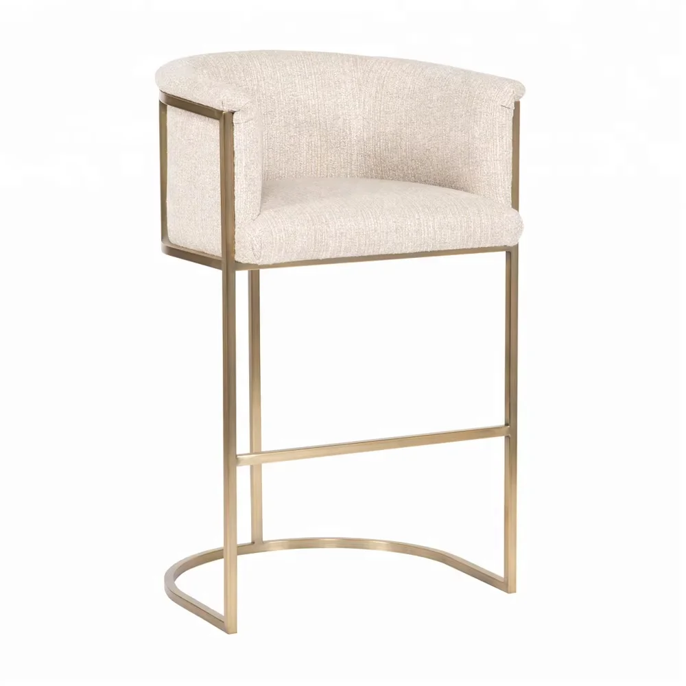 Modern High Back Bar Stool Gold Frame Stylish Metal Counter Chair Kitchen Dining Home Bar Trendy Living Room Seating Solution