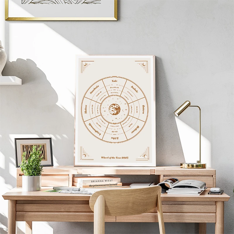 التقويم القمري الجديد 2025 الملصقات التقويم الوقت الطقس المعرفة حائط لوح رسم صورة فنية لغرفة المعيشة ديكور المنزل هدية