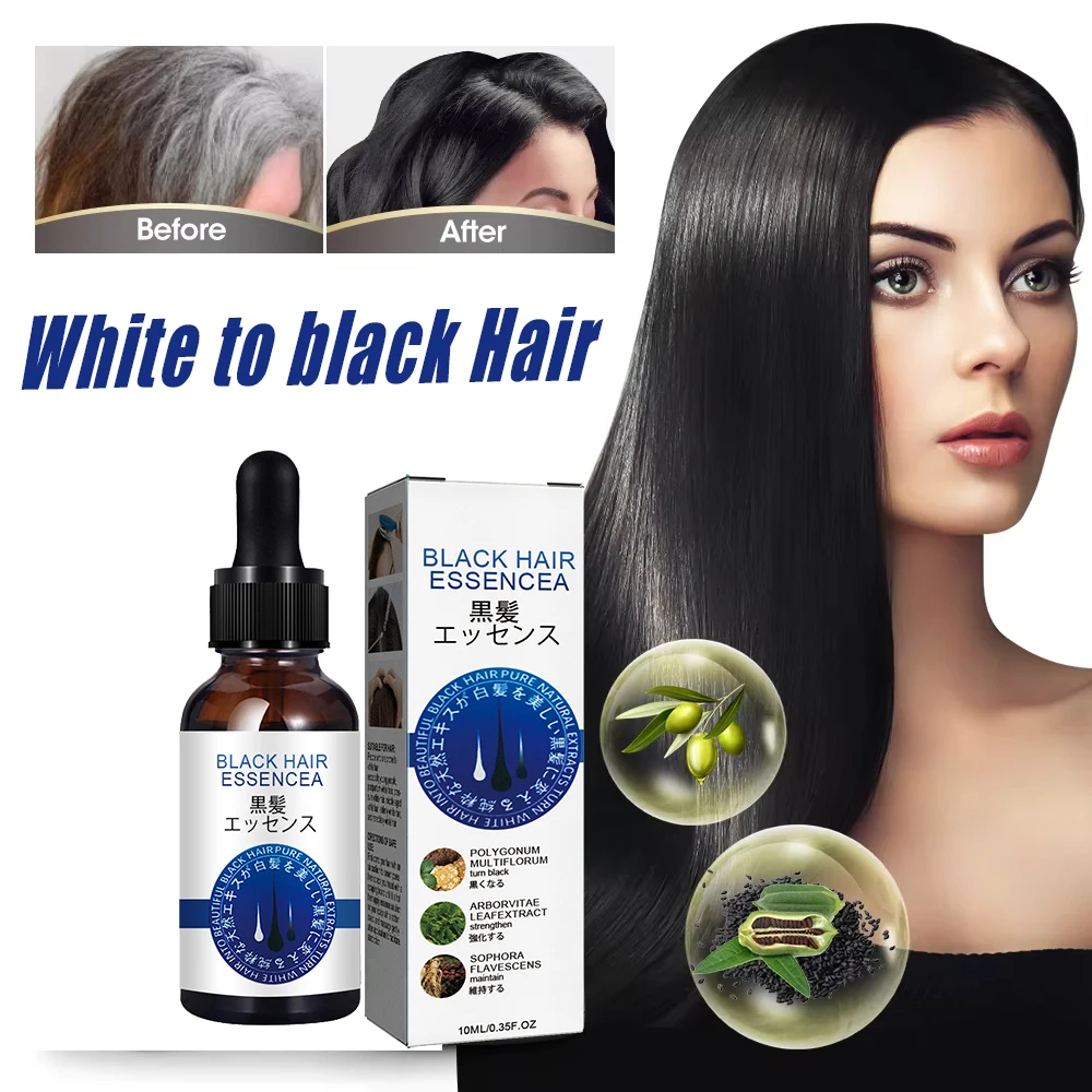 

Anti Gray Hair Essence Blackening Serum Treatment White To Black Hair Repair Care Nourish Scalp Anti Hair Loss