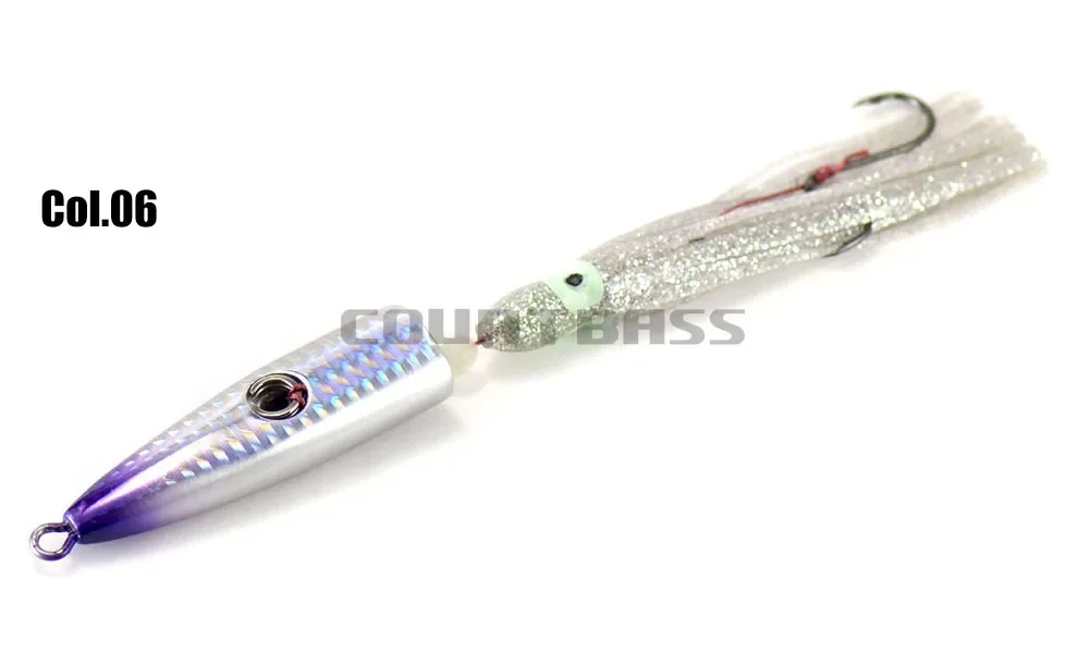 Countbass 120g 4.3oz  Saltwater Bullet Bottom Ship Inchiku Jigs with Octopus Assist Hook,  Snapper Fishing Lure Squid Jigging