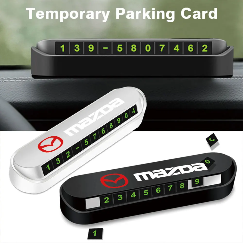 Car Style Temporary Parking Card Sticker Phone Number Card For Mazda Cx5 6 2 Cx3 323 SPEED Axela MS CX30 bk Demio CX7 Atenza RX