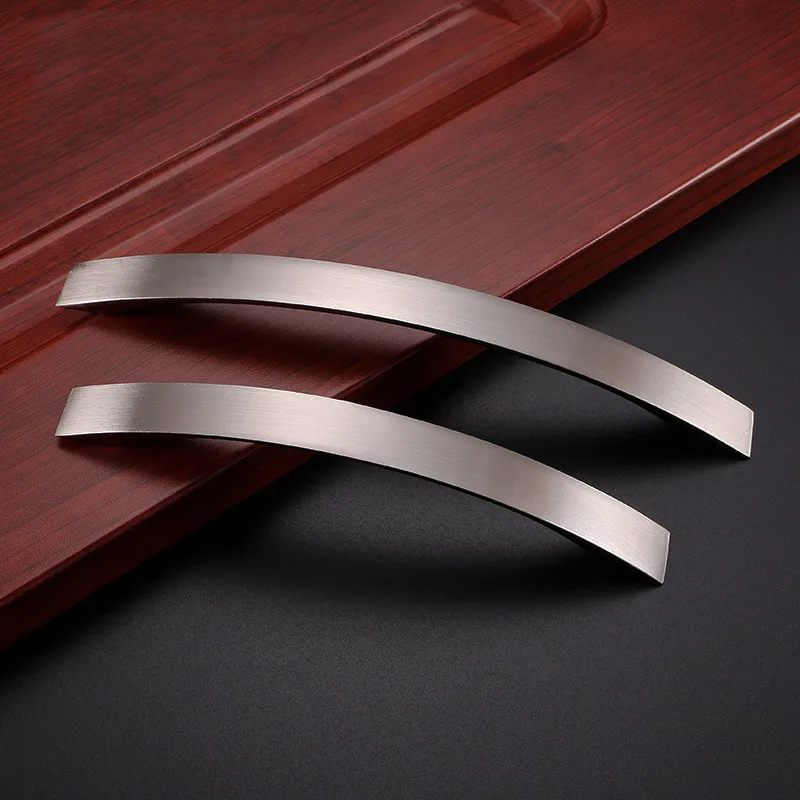 1/5pcs Aluminum Alloy Furniture Handle Brushed Silver Kitchen Door Handles Cabinet Handles Drawer Knobs Wardrobe Drawer Pulls
