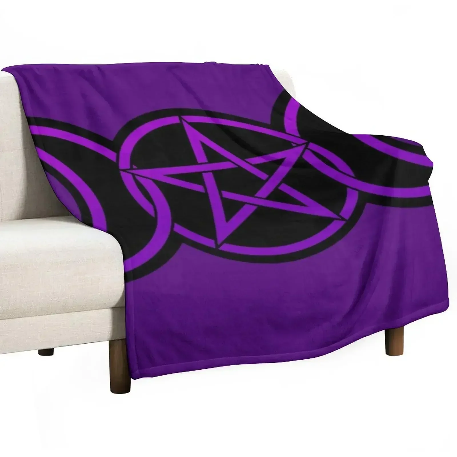 

Triple Moon Goddess purple Throw Blanket Decorative Sofas Personalized Gift Furrys Flannel Blankets