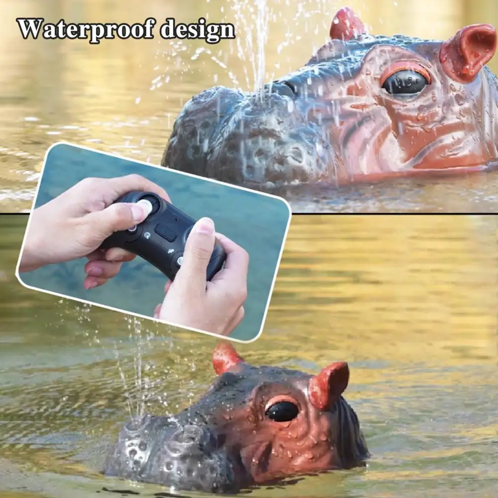 Barco rc simulação hipopótamo brinquedo de controle remoto à prova dwaterproof água elétrica animal fresco piscina ao ar livre brinquedos das crianças para crianças