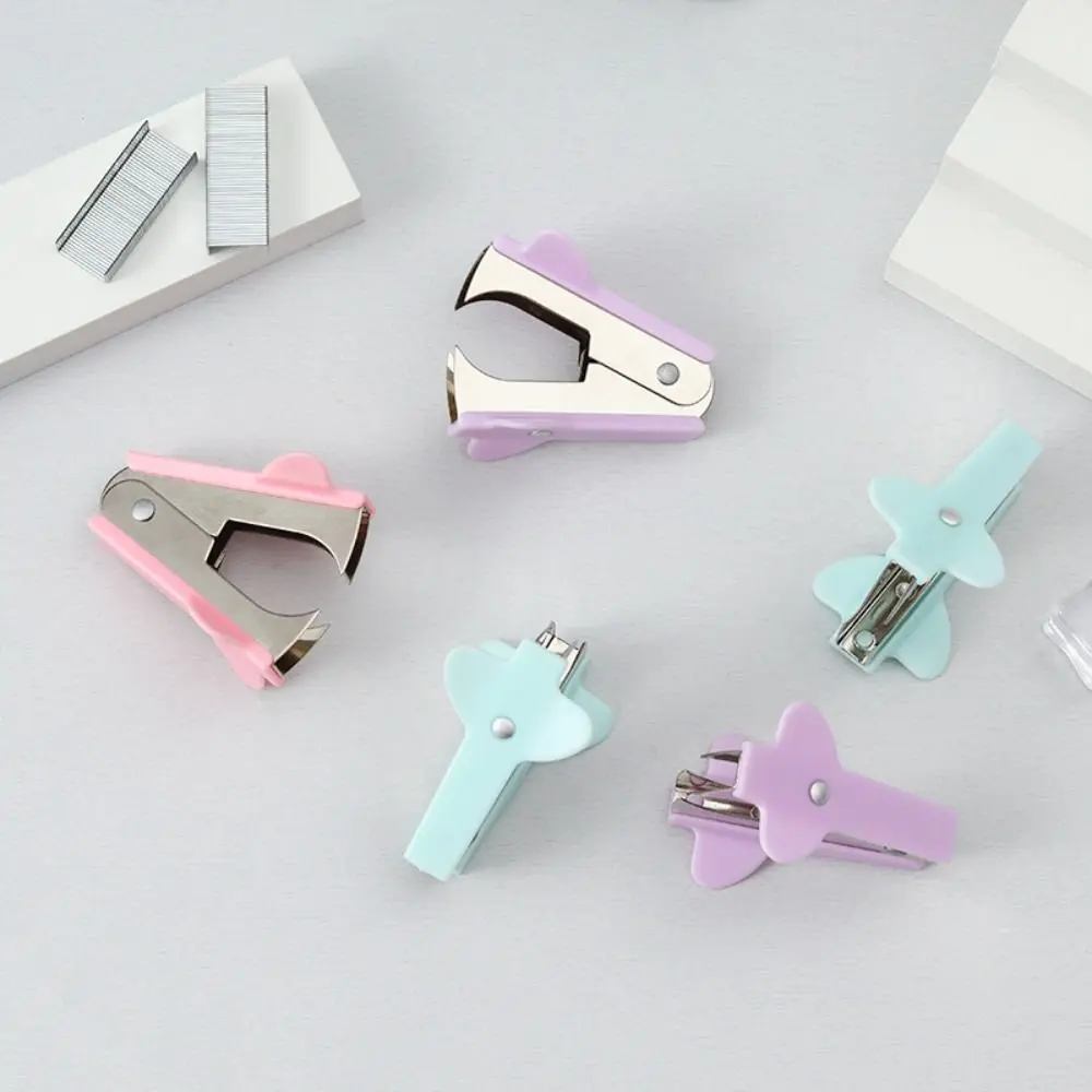 Multifunction Plastic Stapler Remover Macaron Color Non-Slip Handle Staple Puller Tool Binding Tool Office Supplies