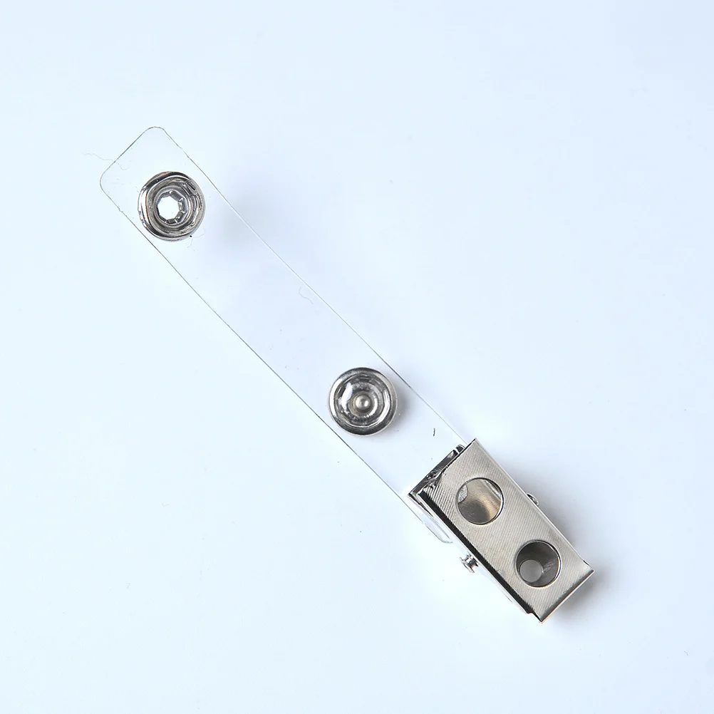 

100Pcs Universal Badge Holder Clips Metal Spring Snap with Transparent PVC Strap for Work Badges Credential Tags Retractable
