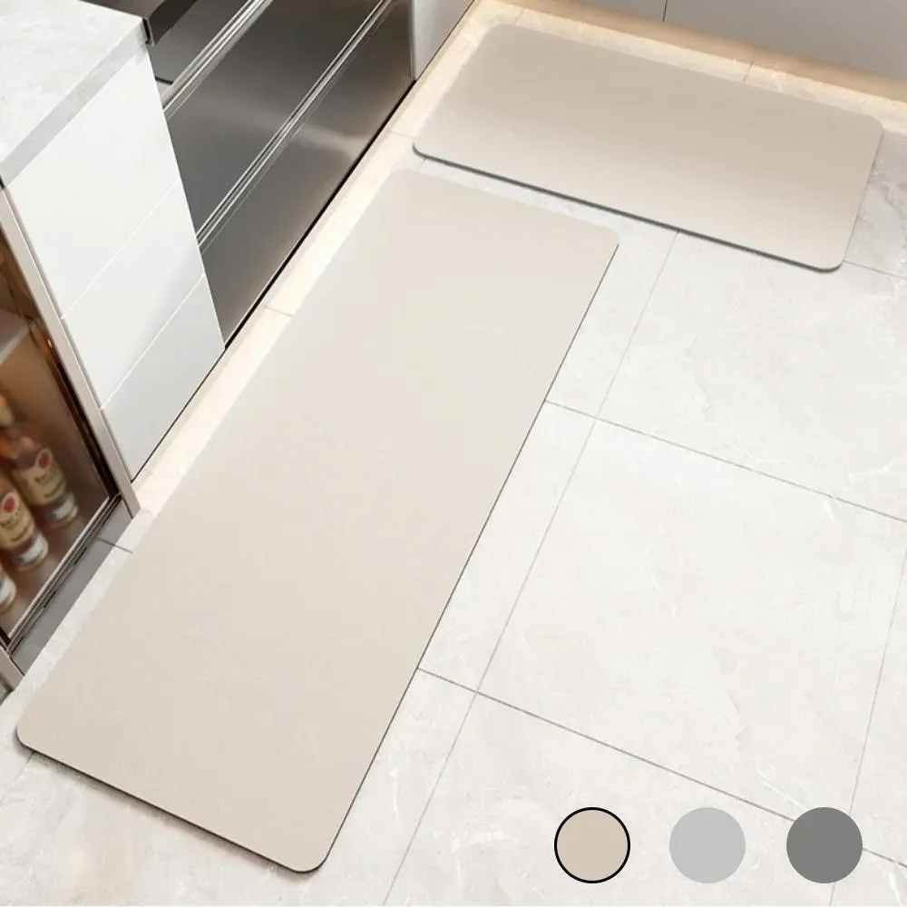Super Absorbent Kitchen Floor Mat Mat Long Diatomite Kitchen Rug Soft Washable Carpets Solid Color Bathroom Entrance Doormat
