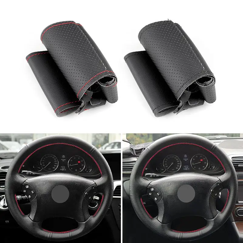 

For Mercedes Benz C Class W203 2001 2002 2003 2004 2005 2006 2007 Microfiber Leather Car Accessories Steering Wheel Cover Trim