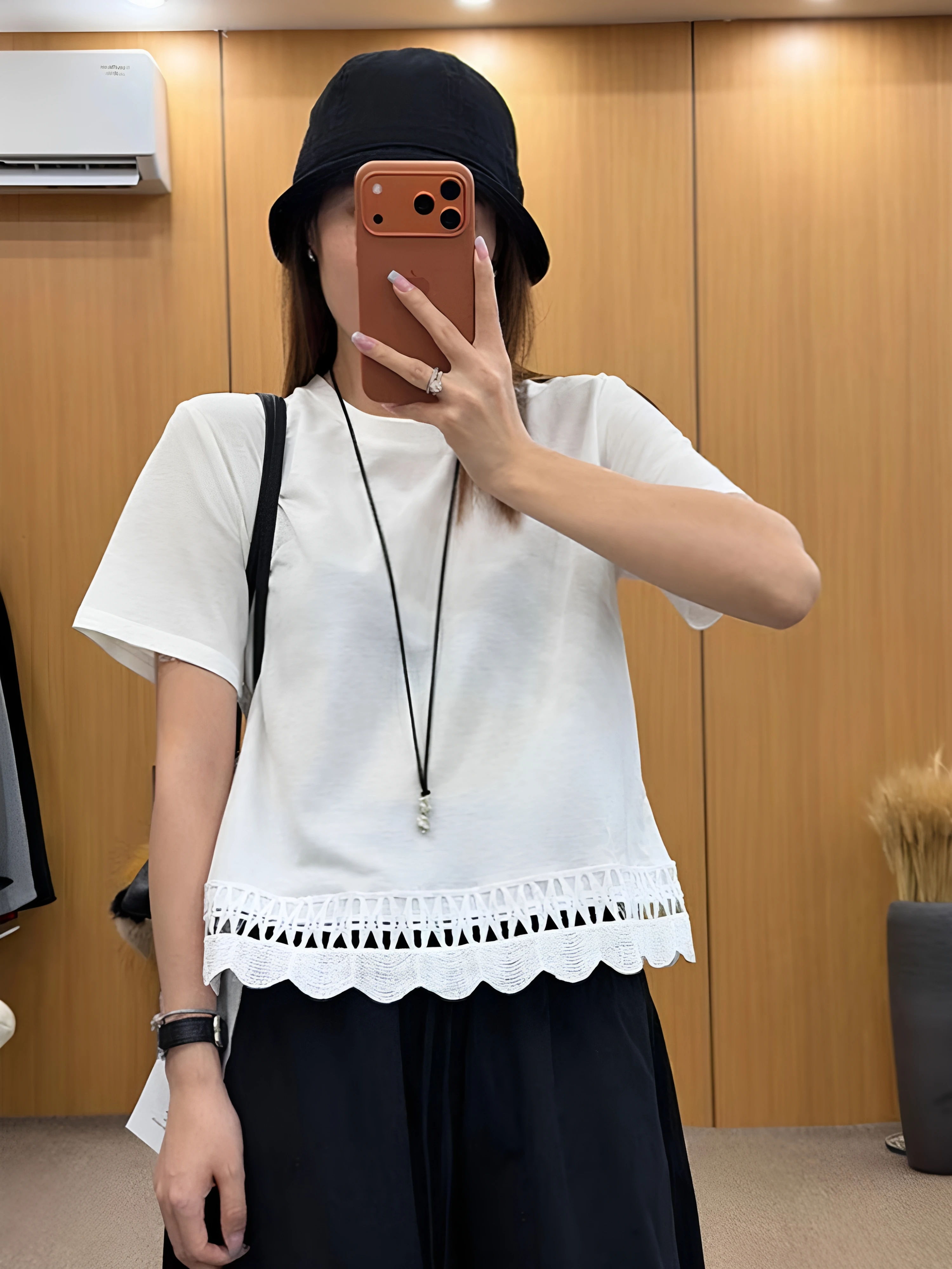 

Loose Short Sleeve White Cotton T-Shirt Women's Summer New Style Comfortable Casual Top Large Size Lace Splicing Splice