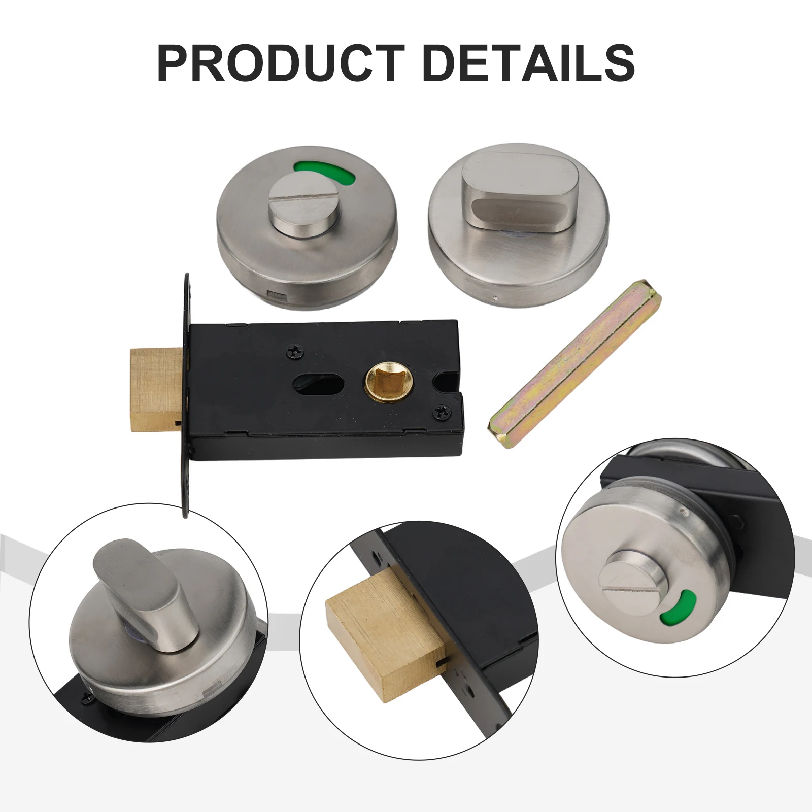 Sturdy Stainless Steel Indicator Bolt Green/Red Indicator for Easy Visibility for ideal for Airports and Hospitals
