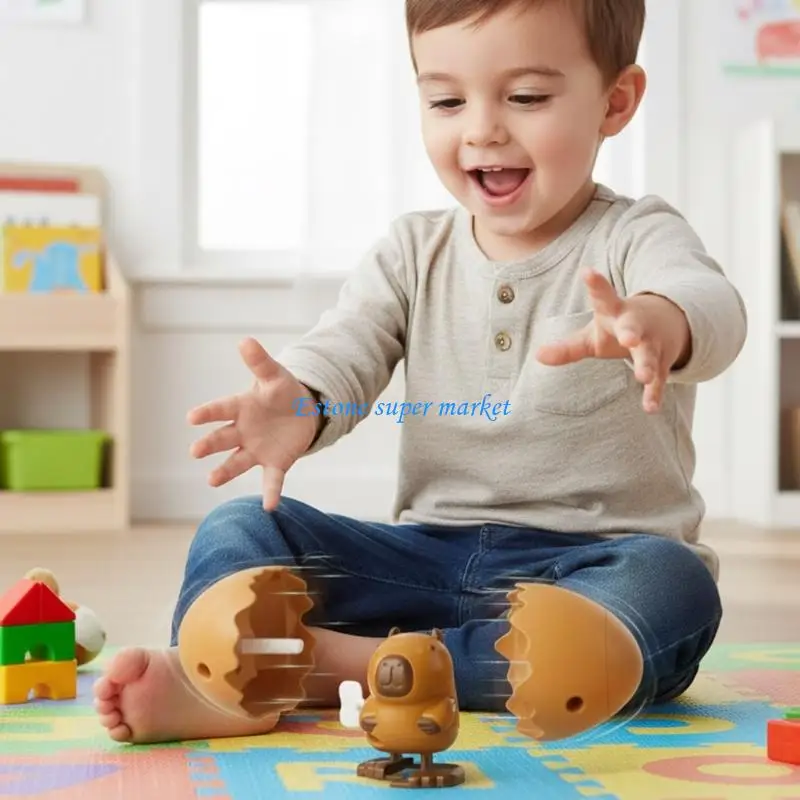 090B Capybara-Springspielzeug zum Aufziehen mit sicherem ABS-Handball-Überraschungsspielzeug