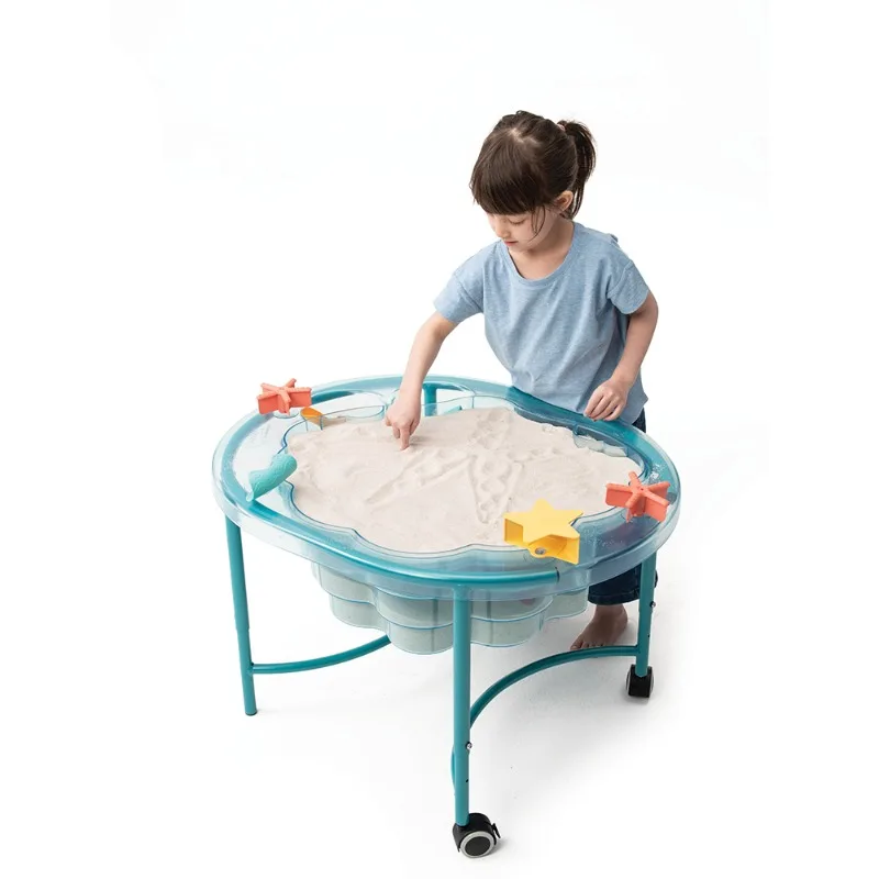 

Игровой стол для песочницы и водных игр, для использования в помещении и на улице, с кристально-цветными элементами, модель 2