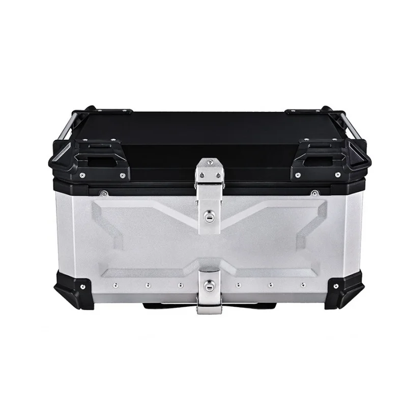 

Хвостовой ящик для хранения из алюминиевого сплава большой емкости для кемпинга, 100 л/80 л, серебристый/черный мотоцикл