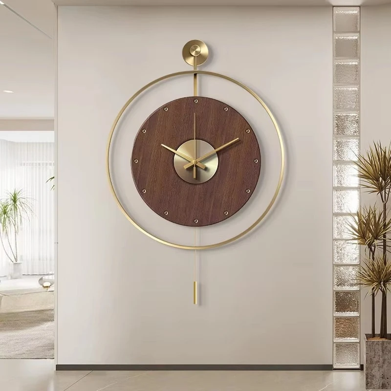 Minimalist Living Room Sway Wall Clock Nordic Aesthetics Design Metal Clocks Luxury  Bedroom Mute Watch Home Decor Quartz Clock
