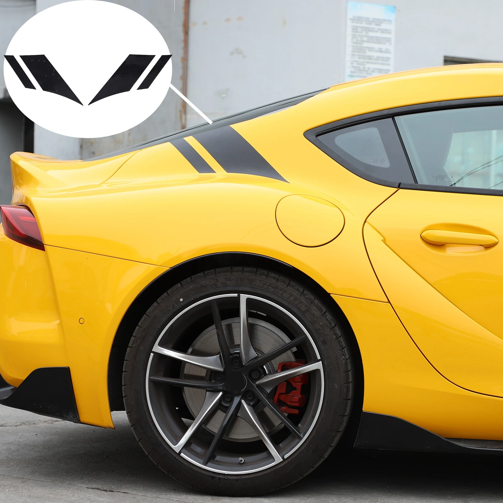 

For Toyota GR Supra MK5 A90 2019 2020 2021 2022 2023 PVC Black Car C-pillar Trim Sticker Car Accessories