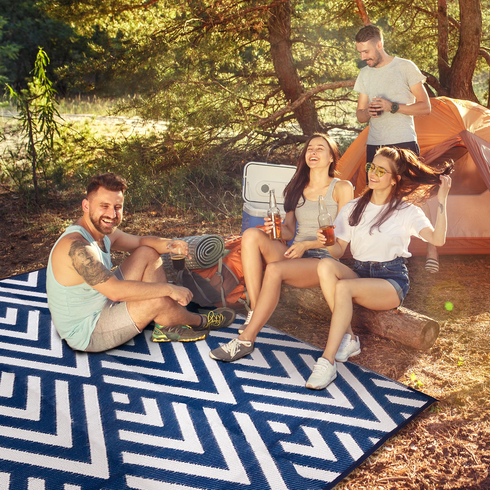 Outdoor Rug for Patio Clearance,Waterproof Mat,Reversible Mats, Plastic Straw Rug, Modern Area Rug for RV, Patio, Backyard