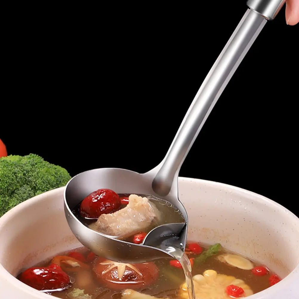

1Pcs Filtering Spoon Oil Filter Scoop Stainless Steel Kitchen Soup Separator Colander for Grease Free Cooking Creative Oil