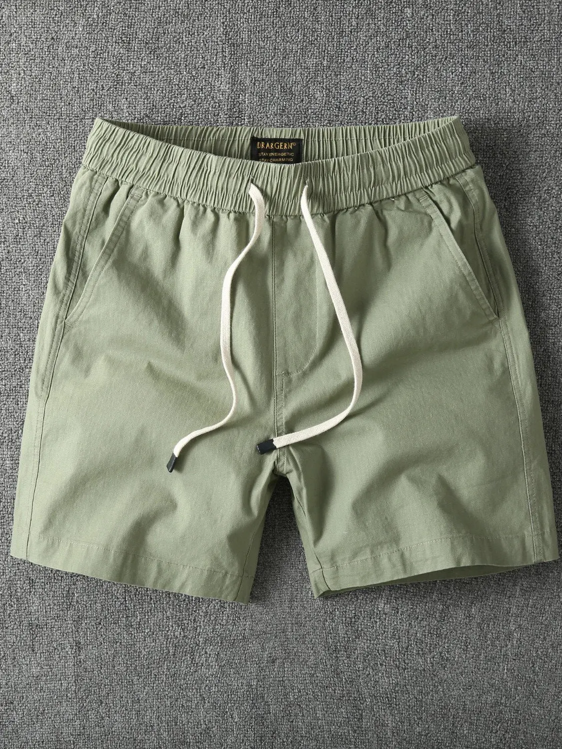 

Summer New Pure Cotton Knee-Length Shorts Men's Casual Sporty Beach-Themed Elastic Waistband Four-Part Three-quarter Length