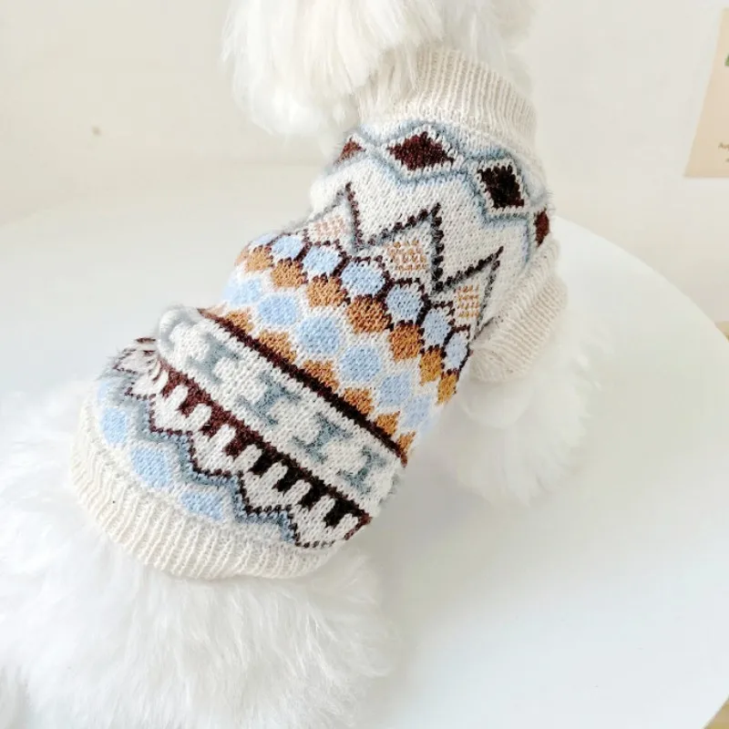 Winter Warm Puppy Turtleneck Pet Dog Sweaters for Small Medium Dogs Fashion Cat Knitted Sweaters Chihuahua Dog Clothes Dog Coat