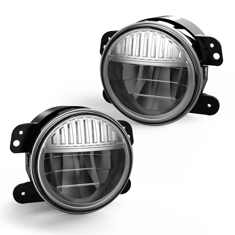 4 Inch Round LED Front Driving Fog Lights White DRL for Grand Cherokee 2011-2013 Wrangler JK TJ LJ 2007-2018 Dodge Chrysler