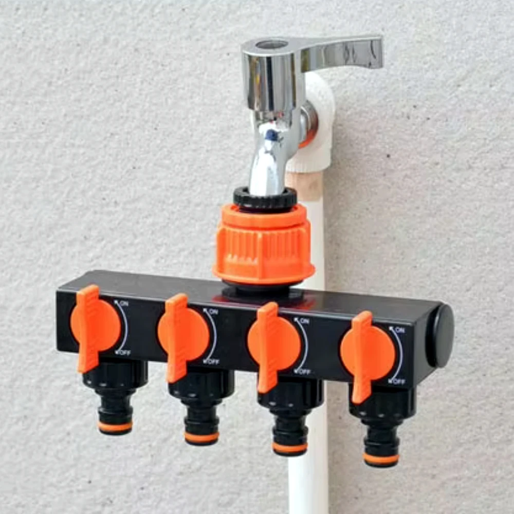 4-way Independent Valve Hose Splitter 1/2