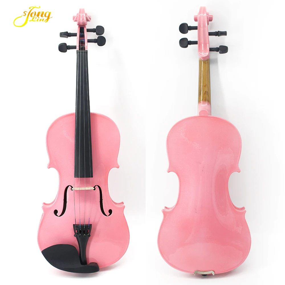 

Factory Price Pink Violin Solidwood Student Violin For Beginners Colorful