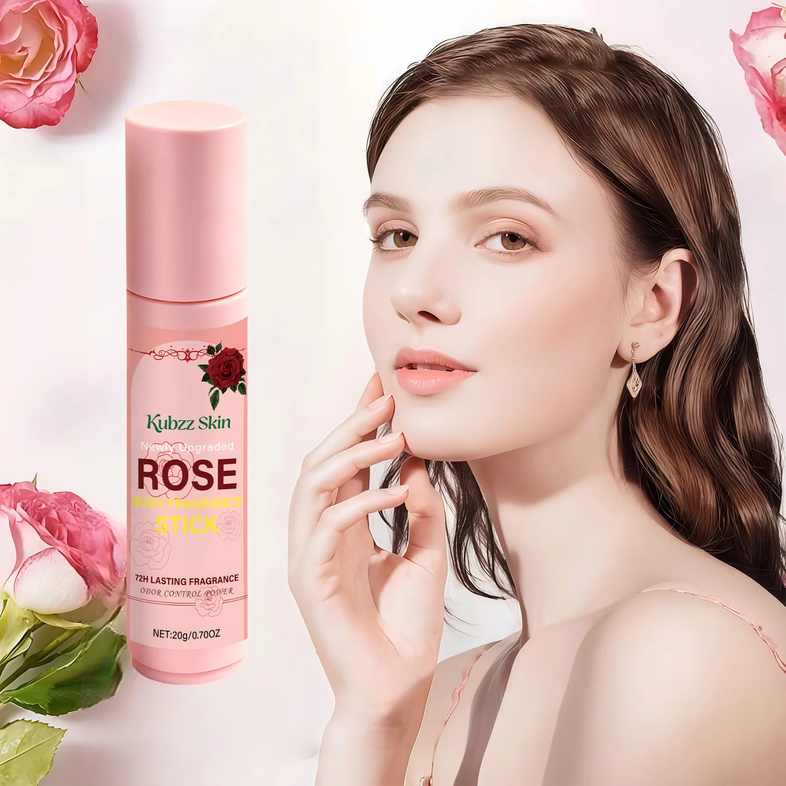 Rose Deodorizing Cream – 72H Body Odor Control, Long-Lasting Fresh Rose Fragrance, for Underarms, Body & Private Parts, All Skin