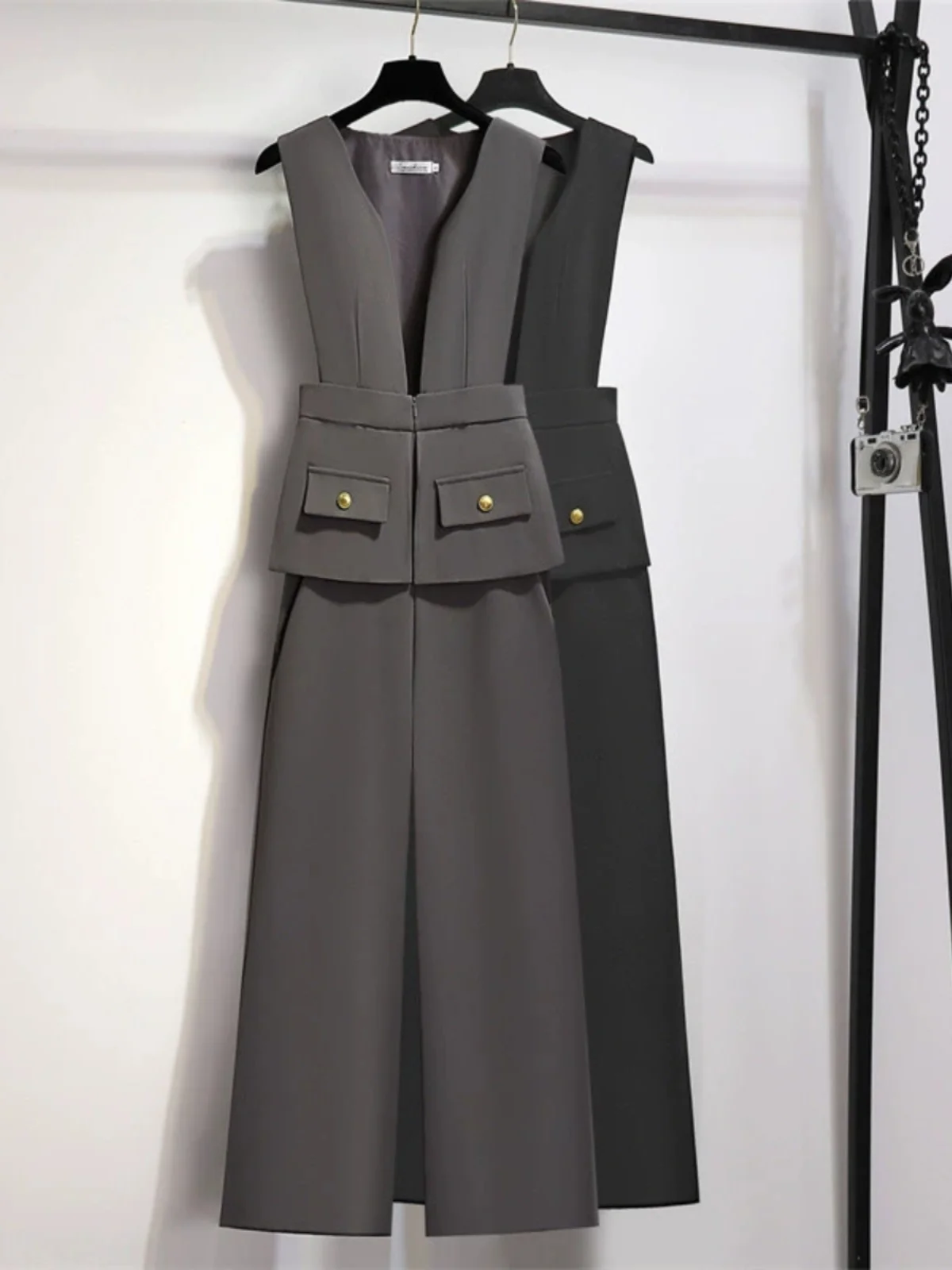 

Ele Straight Leg Pants Women's Summer Thin Hanging Sensation Design Sensation Overalls Internet Celebri One-Piece Suit