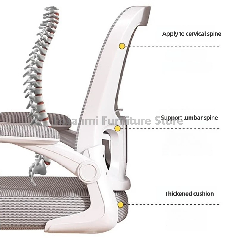 Sedia ergonomica da studio per bambini, sedia da ufficio, regolabile, comoda, in rete traspirante, sedia da scrivania per computer da giocatore con piedini fissi