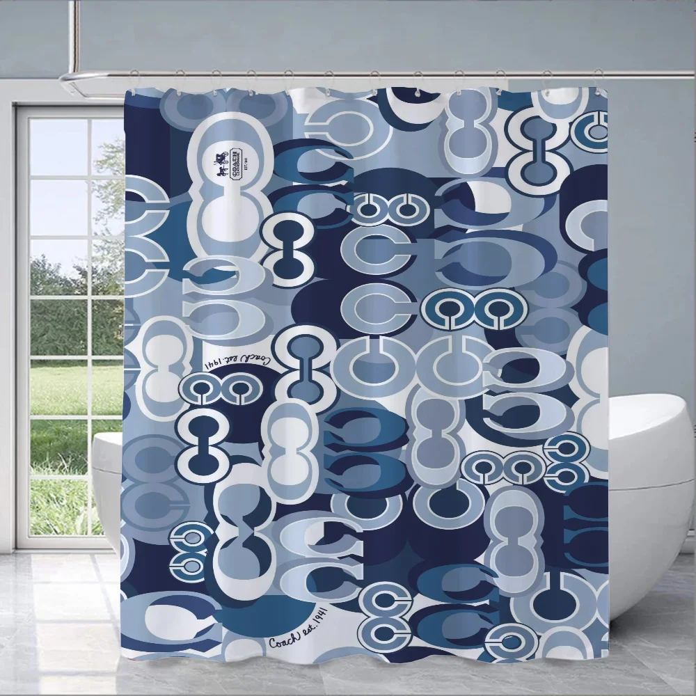 Things for the Bathroom Curtain C-Coac-h Shower Curtains Folding Partition Bath Accessories Bedrooms Waterproof Fabric Set Home