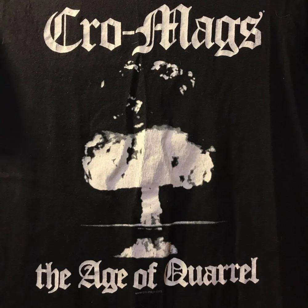 

Черная рубашка унисекс с короткими рукавами Cro-Mags The Age of Quarrel Band Vtg WA1364