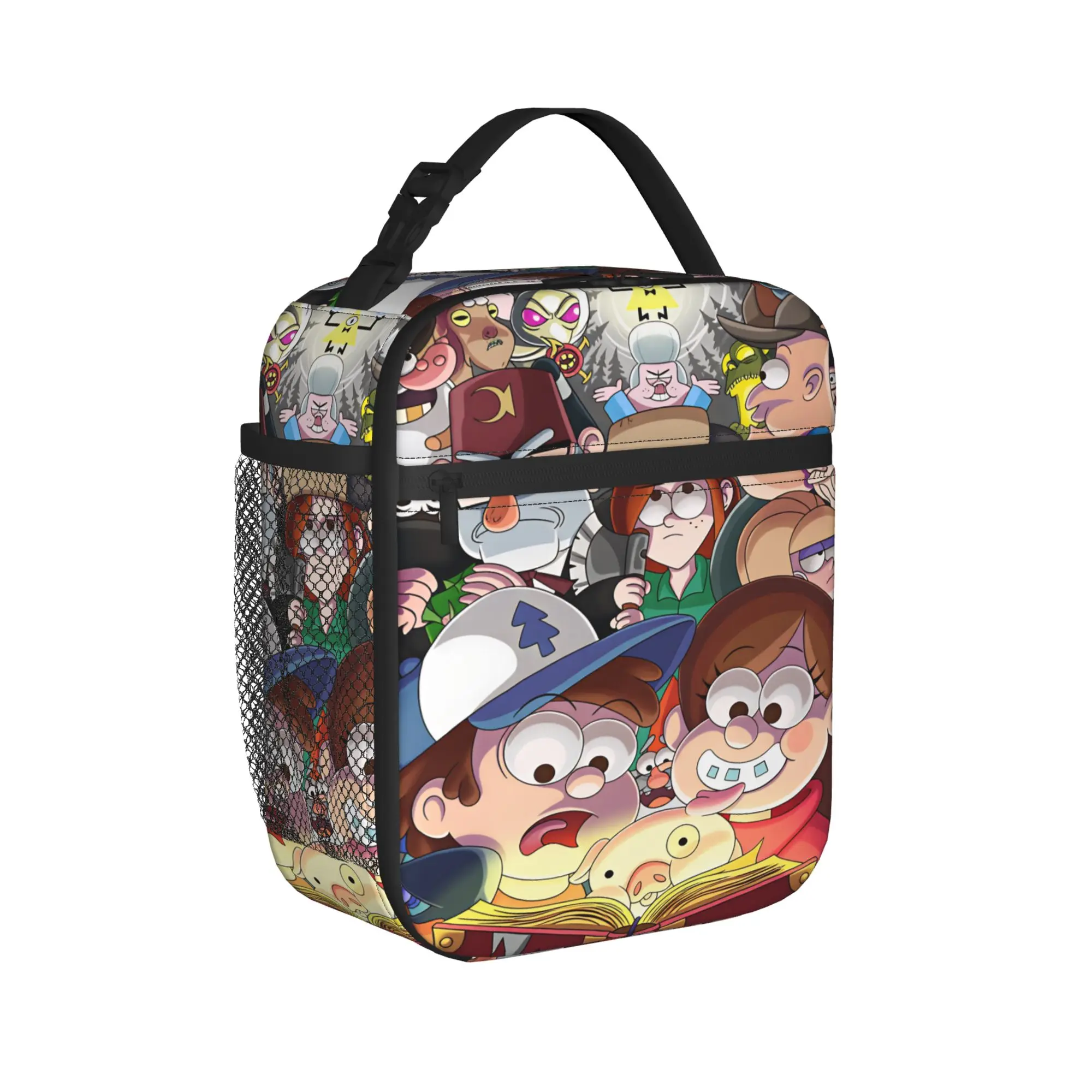 Mabel Lunch Bag G-Gravity Falls Vintage Lunch Box For Unisex Travel Portable Cooler Bag Waterproof Print Thermal Tote Handbags