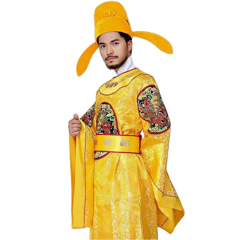 Drama Film TV Performance Kleid Hanfu männlich chinesische alte Kaiser Kostüm bestickt Gold Drachen Robe