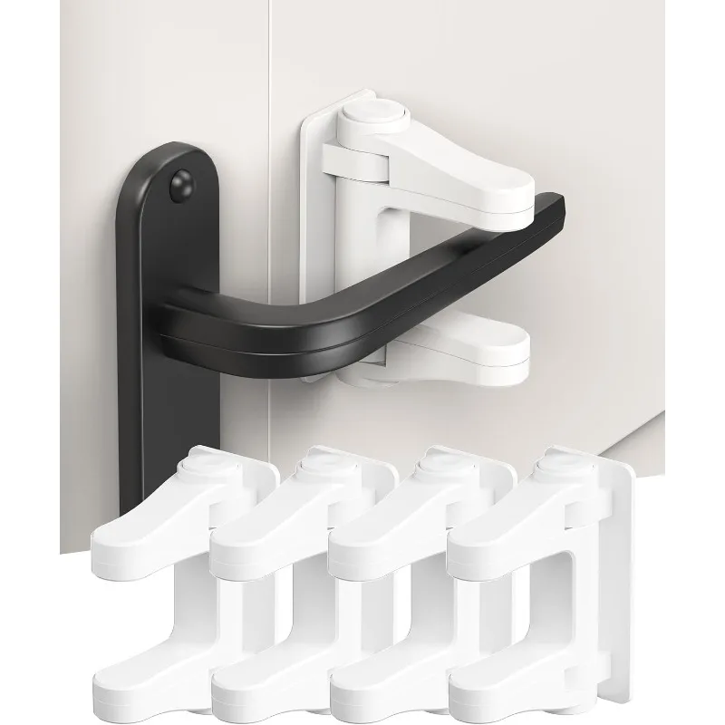 Child Proof Door Lever Lock 2Pack Dual-Button Design Helps Prevent Toddlers& Pets from Opening Doors Fits Standard Lever Handles