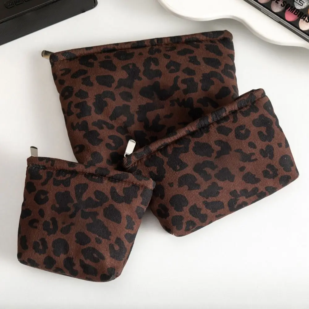 High Quality Leopard Print Makeup Bag Large Capacity Zipper Design Storage Bag Toiletry Bag Home Travel